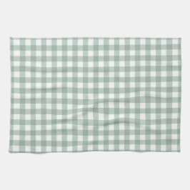 Bubble Frogs Gingham - sage laurel grönt plaid. Kökshandduk