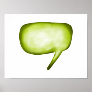 Bubble Green Tecknad Ord Poster