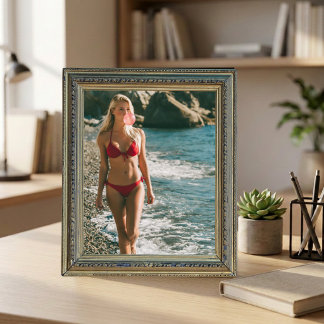Bubble Gum Beach Babe Coastal Summer Väggkonst