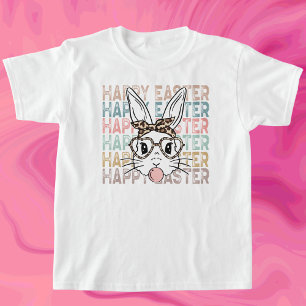 Bubble Gum Bunny Leopardglasögon, Bandana Påsk T Shirt