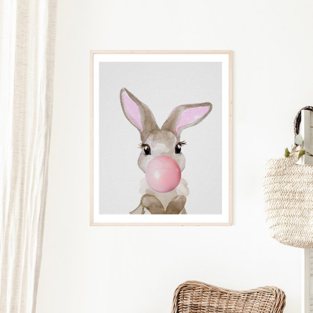 Bubble Gum Bunny Unge Nursery Child Woodland Poster (Skapare uppladdad)