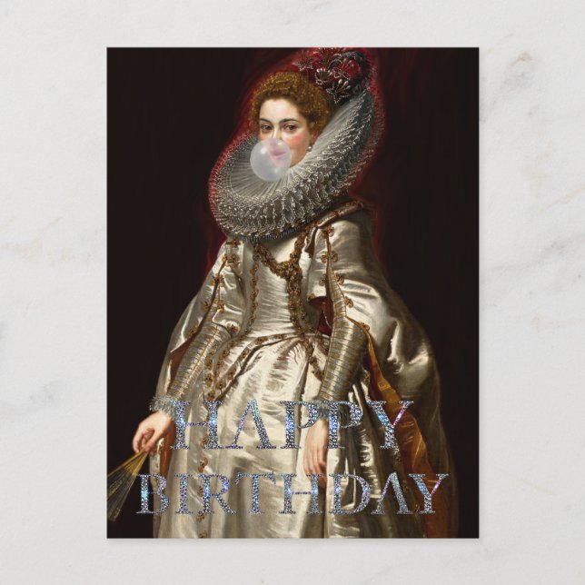 Bubble gum Diva Marchesa Glad födelsedag Vykort (Framsida)