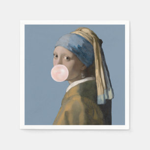 Bubble Gum Diva med Pearl Earring Pappersservett