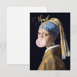 Bubble Gum Diva med Pearl Earring Tack Kort