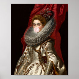 Bubble Gum-Diva med spetskrås Poster