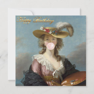 Bubble Gum-Divan i en halmhatt