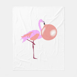 Bubble Gum Flamingo Blowing Bubble Fleecefilt