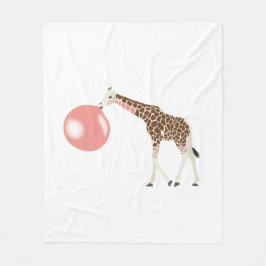 Bubble Gum Giraffe Blowing Bubble Fleecefilt
