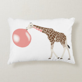 Bubble Gum Giraffe Blowing Bubble Prydnadskudde