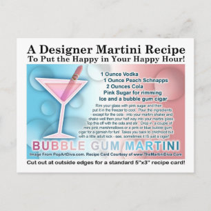 Bubble Gum Martini Opus One Recept Card-vykort Vykort