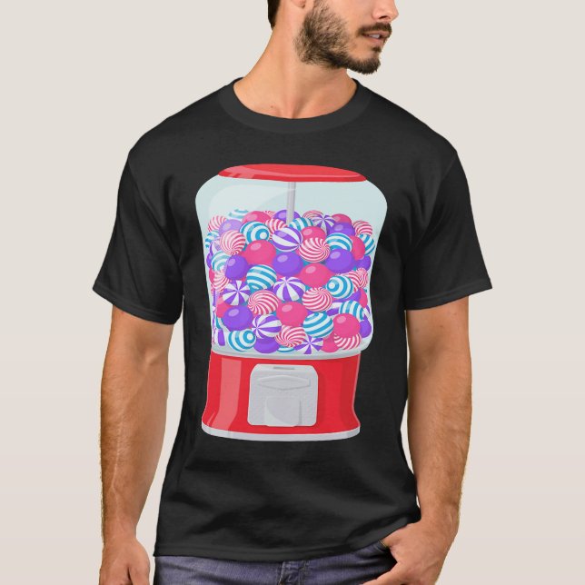 Bubble Gum Maskin Gumball Maskin Rainbow Halldue T Shirt (Framsida)