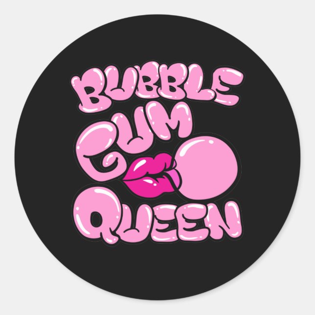 Bubble Gum Queen Runt Klistermärke (Framsida)