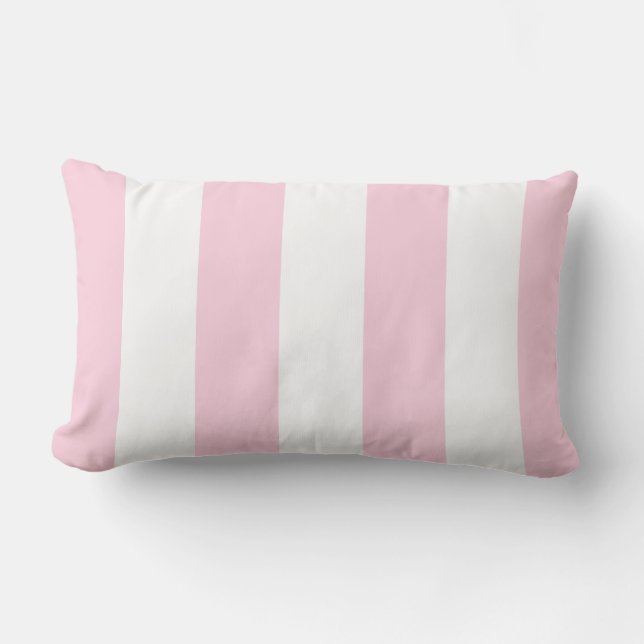 Bubble Gum Rosa and White Rand Lumbar Pillow Lumbarkudde (Framsida)