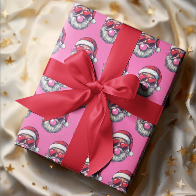 Bubble Gum Rosa Santa Heart Sunglass Presentpapper (Skapare uppladdad)