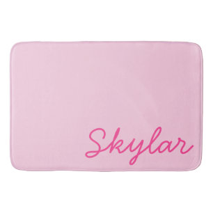 Bubble Gum Rosa Shock rosa Anpassningsbar Cursive  Badrumsmatta