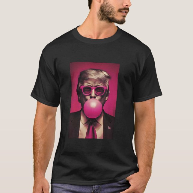 Bubble Gum Rosa Sunglasses Funny Trump Felon Presi T Shirt (Framsida)