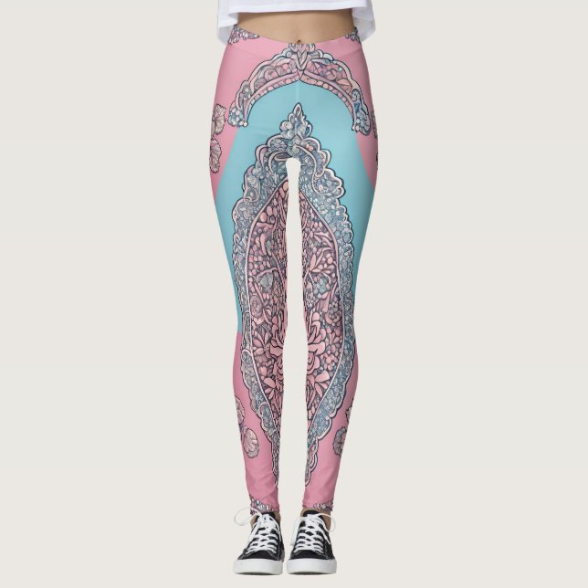 Bubble Gum Snöre AI art Leggings (Framsida)