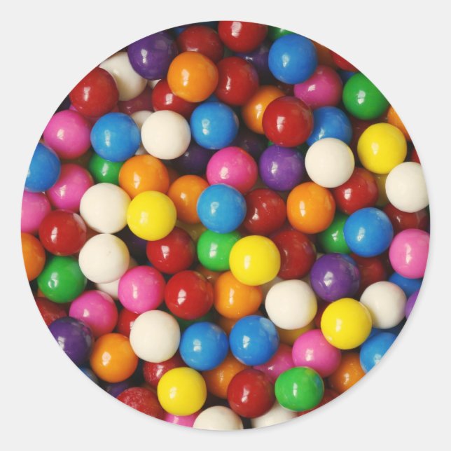 Bubble Gum Sticker Runt Klistermärke (Framsida)