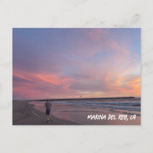 Bubble Gum Sunset - Marina Del Rey, CA Vykort