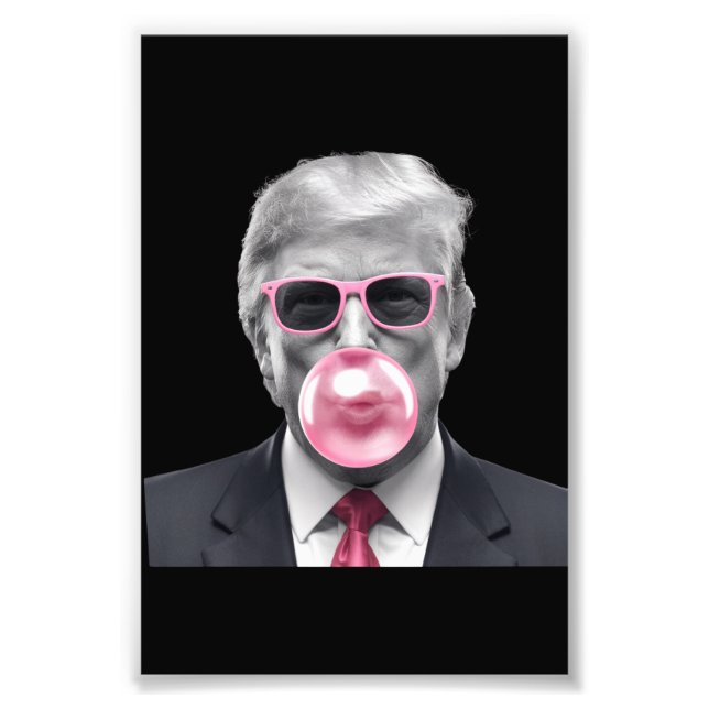 Bubble Gum Trump Donald Trump 2024 Omröstning om T Fototryck (Framsidan)
