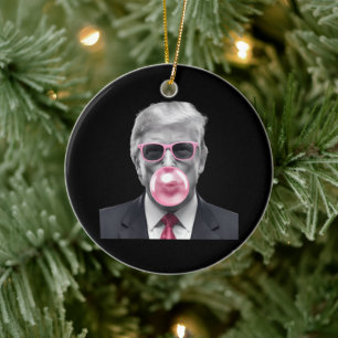Bubble Gum Trump Donald Trump 2024 Rösta på Trump Julgransprydnad Keramik