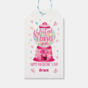 Bubble Gum Valentine Card, välj dig Valentine Presentetikett