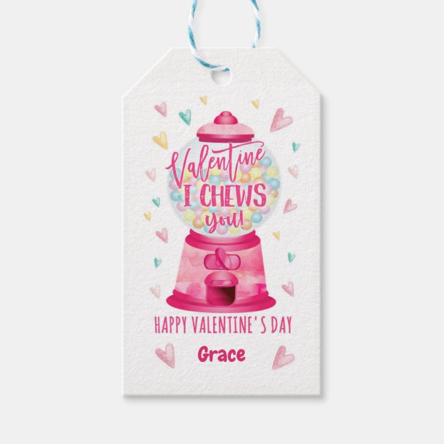 Bubble Gum Valentine Card, välj dig Valentine Presentetikett (Framsidan)