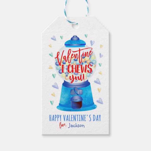 Bubble Gum Valentine Card, välj dig Valentine Presentetikett (Framsidan)