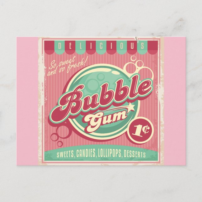 Bubble Gum-vykort Vykort (Framsida)