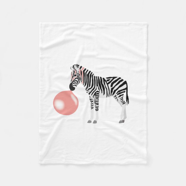 Bubble Gum Zebra Blowing Bubble Fleecefilt (Framsidan)