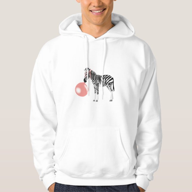 Bubble Gum Zebra Blowing Bubble Hoodie (Framsida)