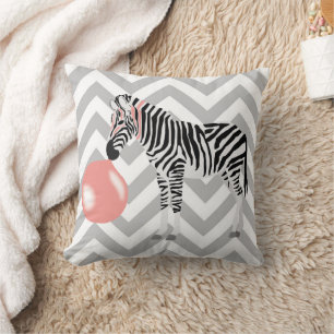 Bubble Gum Zebra Blowing Bubble Kudde