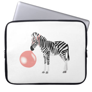 Bubble Gum Zebra Blowing Bubble Laptop Fodral