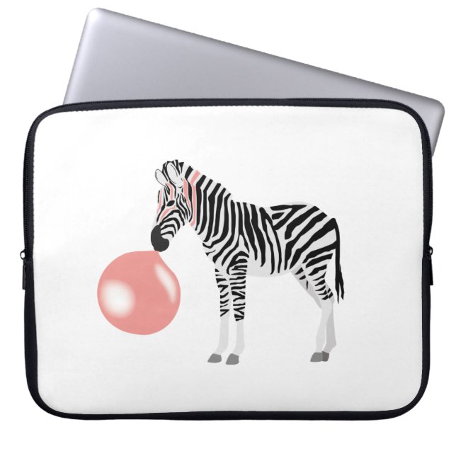 Bubble Gum Zebra Blowing Bubble Laptop Fodral (Framsidan)