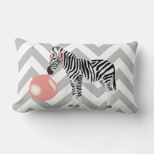 Bubble Gum Zebra Blowing Bubble Lumbarkudde