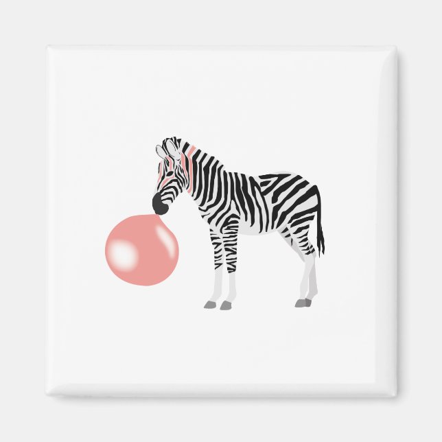 Bubble Gum Zebra Blowing Bubble Magnet (Framsidan)