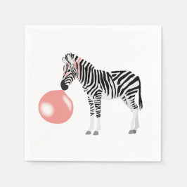 Bubble Gum Zebra Blowing Bubble Pappersservett