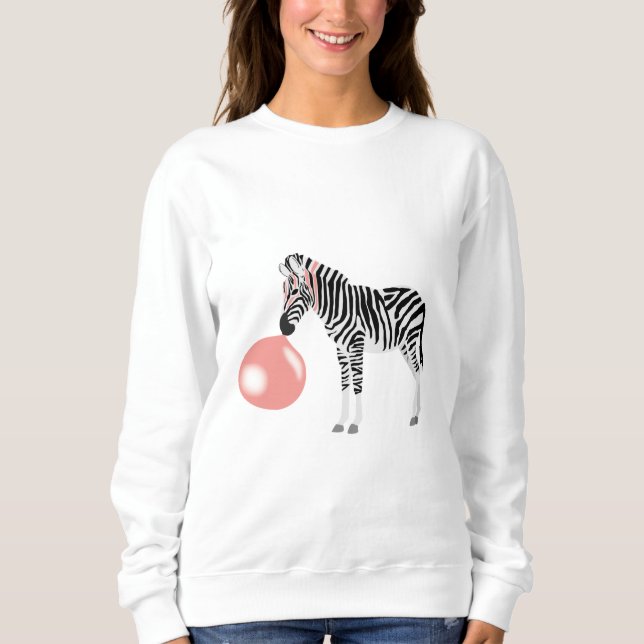 Bubble Gum Zebra Blowing Bubble T Shirt (Framsida)