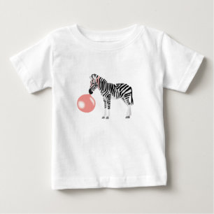 Bubble Gum Zebra Blowing Bubble T Shirt