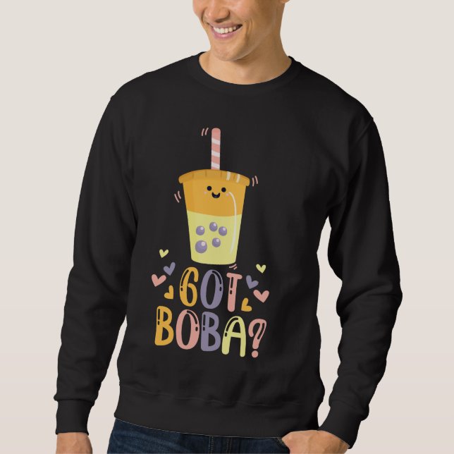 Bubble Har Boba Tea Lång Ärmad Tröja (Framsida)