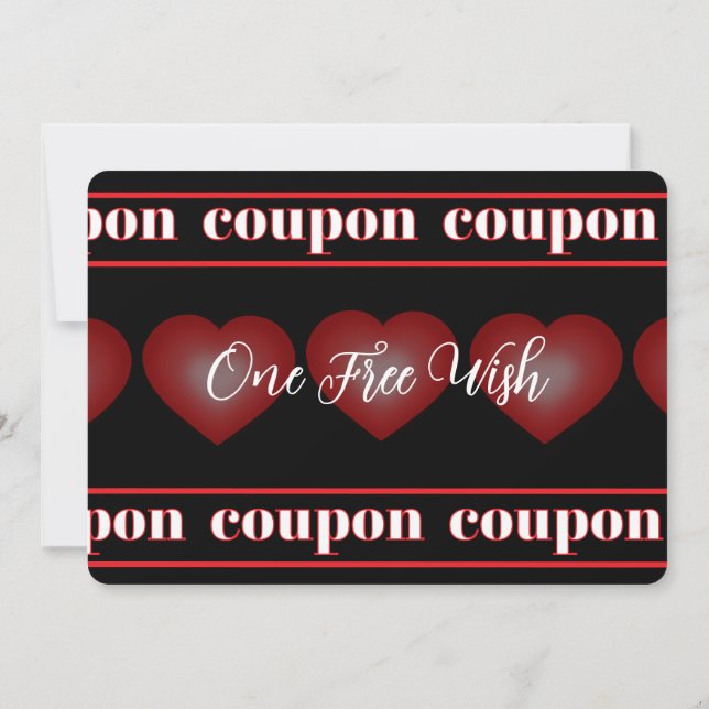 Bubble Heart Coupon Black Valentine Card Inbjudningar (Baksida)