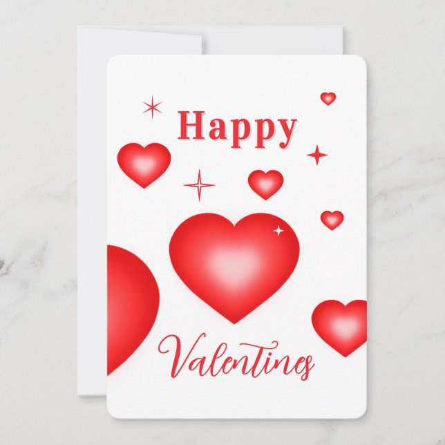 Bubble Heart Coupon Valentine Card Inbjudningar (Framsida)