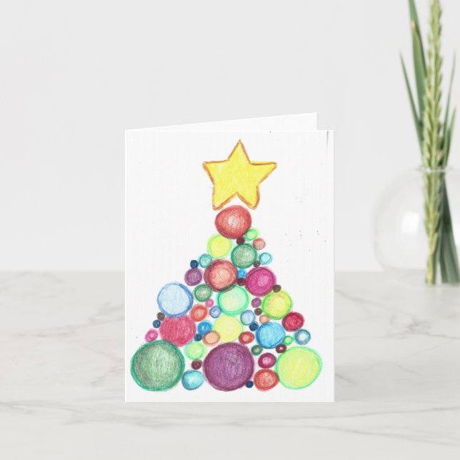 Bubble Julgran, blank notecard Anteckningskort (Framsida)