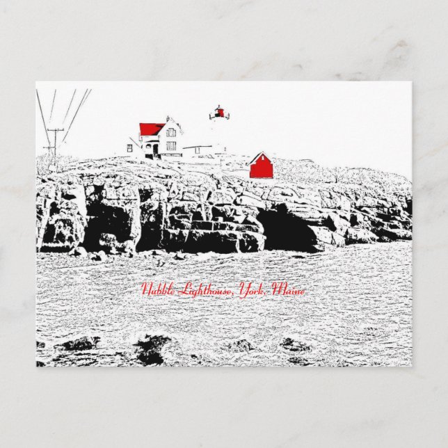 Bubble Lighthouse, York, Maine - vykort (Framsida)
