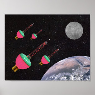 Bubble Ljus i rymden Poster