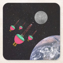 Bubble Ljus i rymden Underlägg Papper Kvadrat