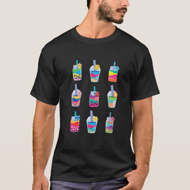Bubble Mjölk Tea Älskare Gift för Kawaii och Boba  T Shirt (Framsida)