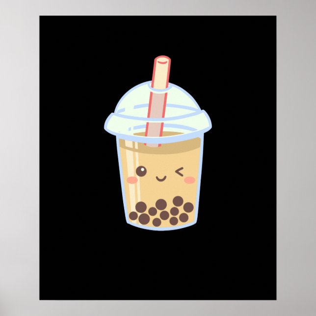 Bubble Mjölk Tea Boba Cute Poster (Framsidan)