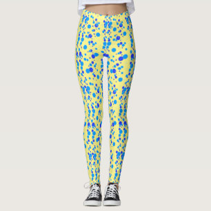 Bubble mönster C01.blue LYellow BG Leggings