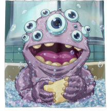 Bubble Monster Shower Curtain